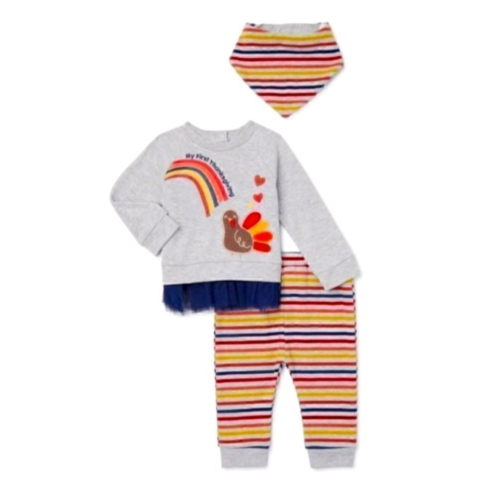 Baby Girls "My First Thanksgiving" Outfit